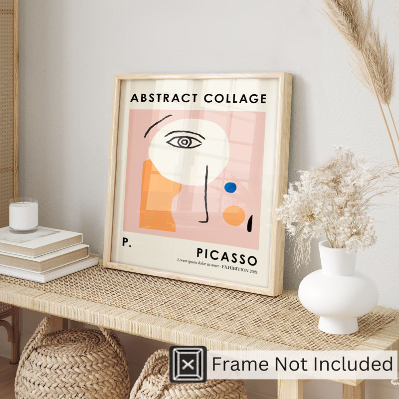 «Abstract Abstract Picasso Abstract figure I», reproduction d'art moderne sans cadre, H 14 po x l 14 po
