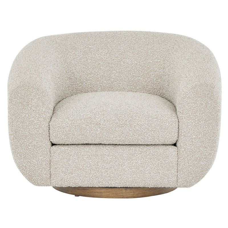 Fitz Swivel Chair, Cream Polyester
