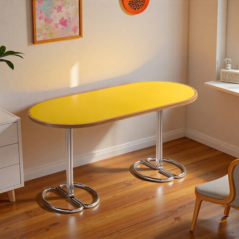 Bureau pratique et exquis jaune vif, H 29,52 po x l 55,11 po x P 31,49 po