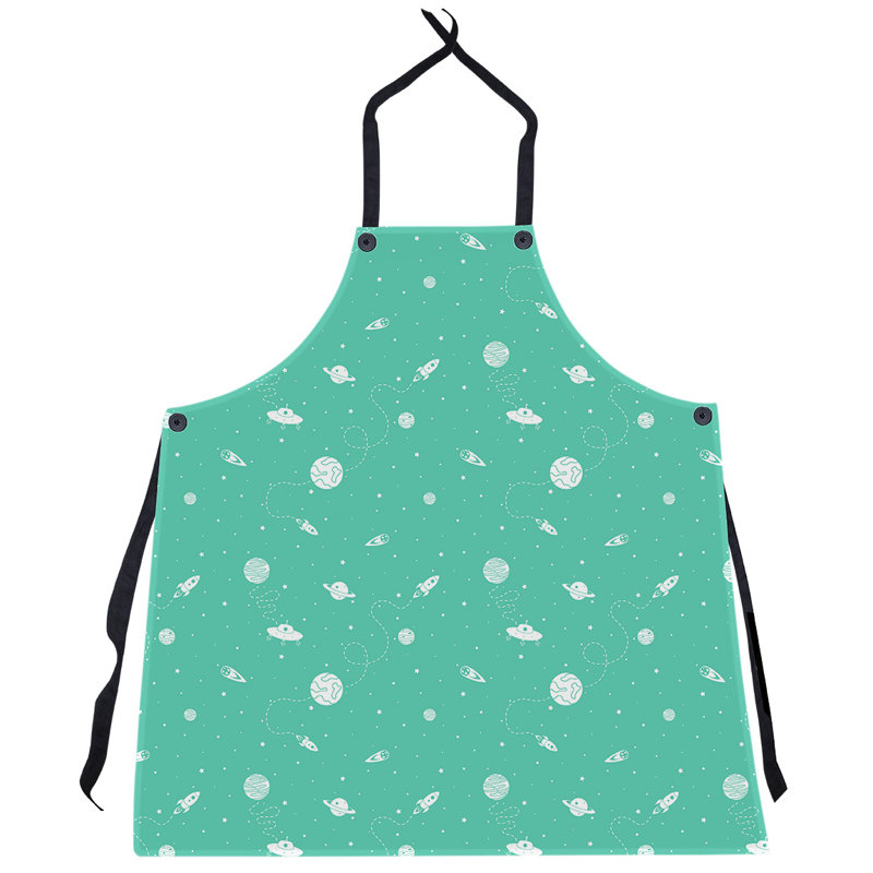 Tablier à motif extérieur espace, Vert