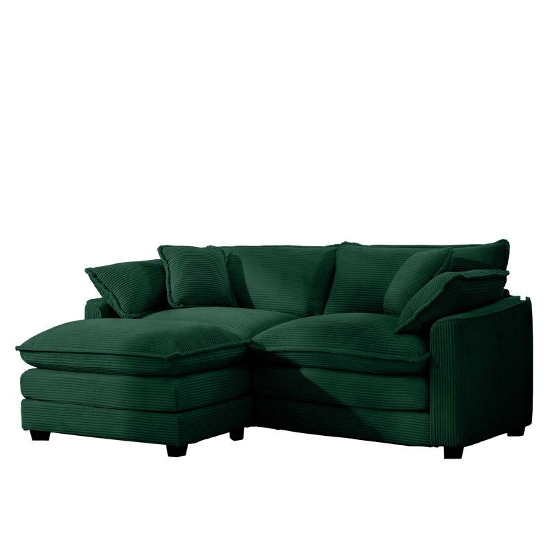Oversized Modular Sectional Sofa With Movable Ottoman,80" Inch Modern Corduroy Sofa Lounge Set, Convertible L Shaped Couch For Living Room And Office