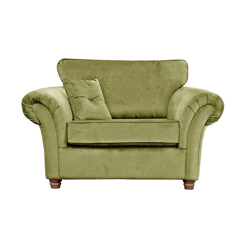 Lila 2 Seater Velvet Loveseat, Olive