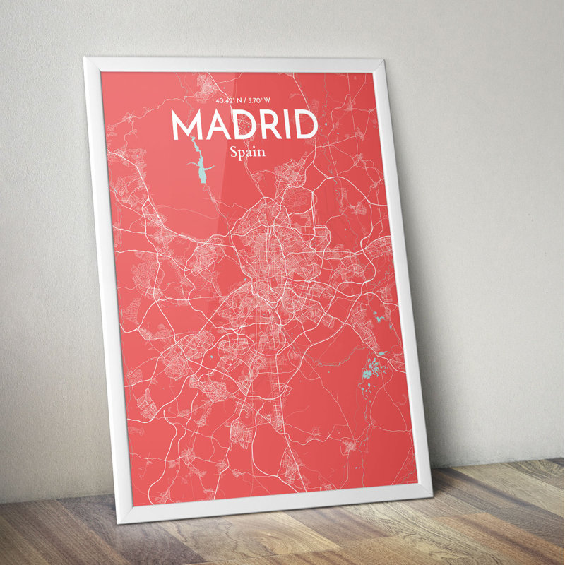 Madrid City Map - No Frame Print, 70.1cm H x 50cm W x 0.1cm D