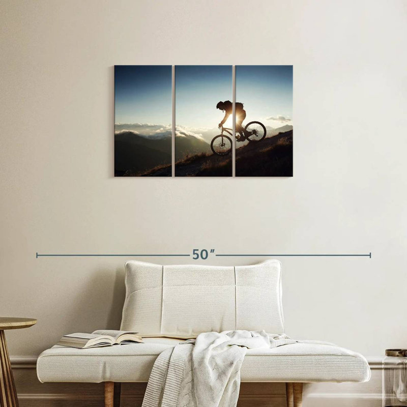 Sireci Biking Downhill, 20" H x 33" W