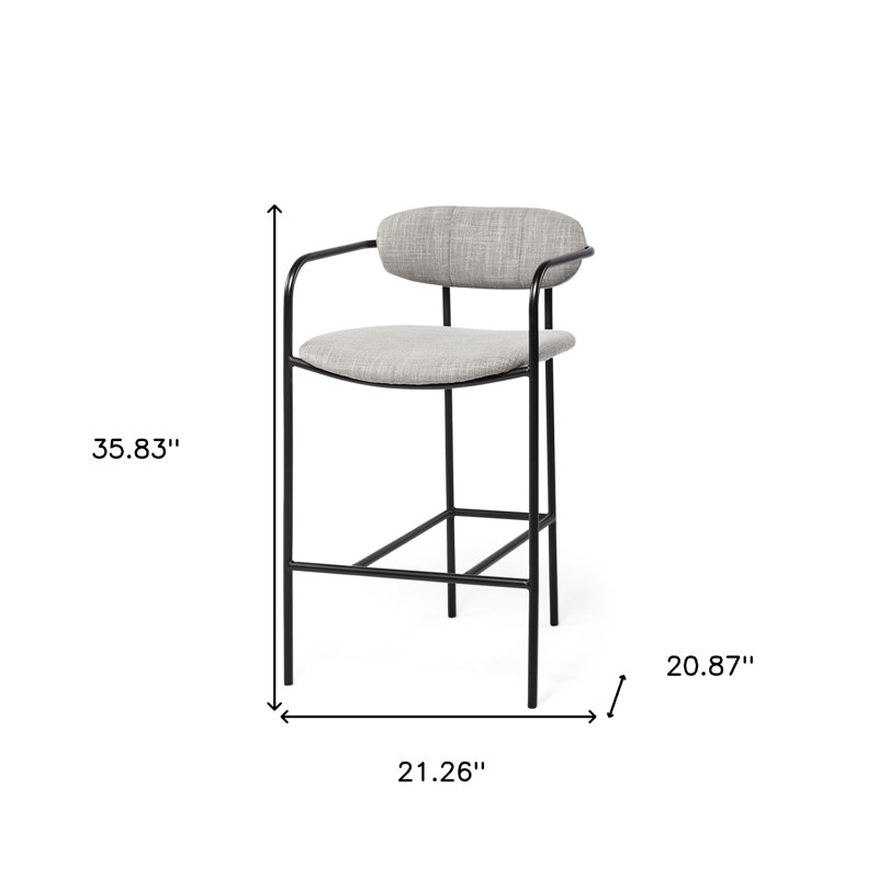 Tabouret en tissu Biélorussie, Gris bronze, Très grand (siège d'une hauteur de 35,83 po), Gris
