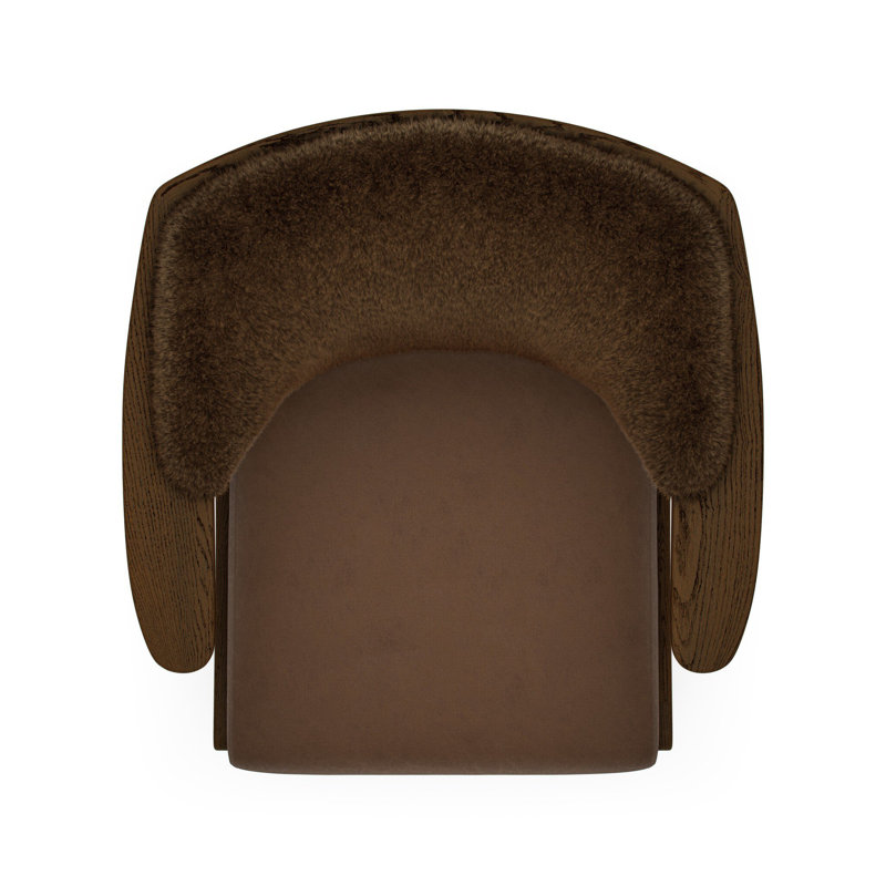 Fabian Chair-Cream Shearling, Ochre Shearling, Fawn Oak