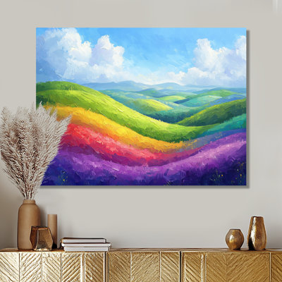 Rainbow Over The Lush Hills - Rainbow Metal Art