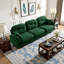 Élégant canapé modulaire vert à trois places modulaire - Tissu chenille doux, confort ergonomique, parfait pour le salon ou la chambre à coucher-309548593