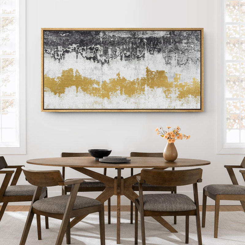 «Grunge Abstract Paint Stroke Effect», reproduction d'art moderne et abstraite encadrée sur toile, H 30 po x l 60 po, Naturel