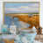 Toile avec cadre flottant or