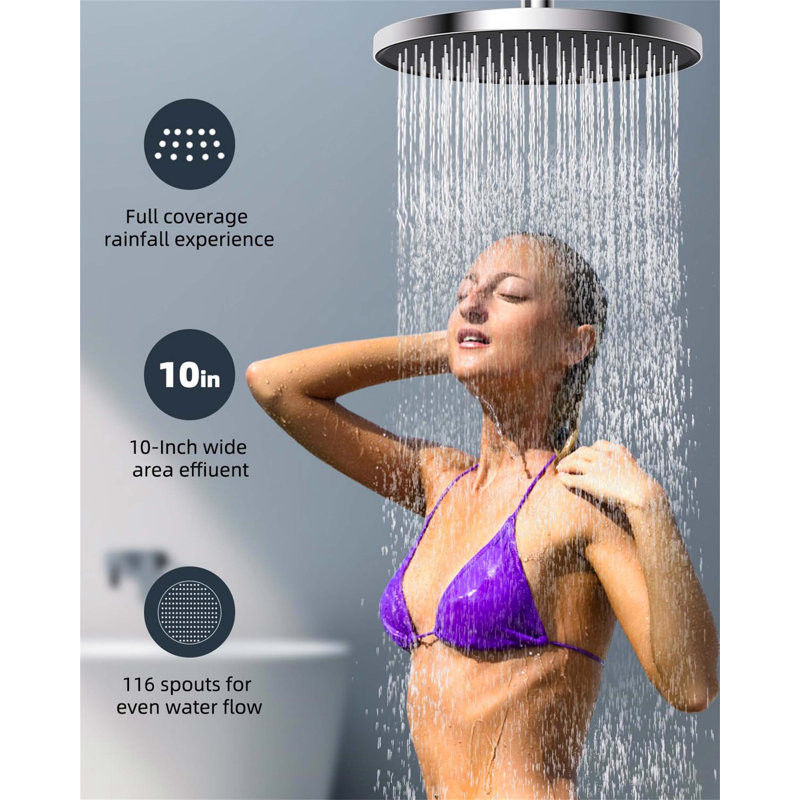 Rain Fixed Shower Head, Chrome/Matte Black