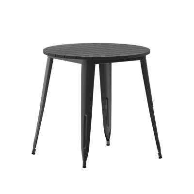 Graciana Round Commercial Indoor/Outdoor Poly Resin Restaurant Table with Steel Frame by Williston Forge