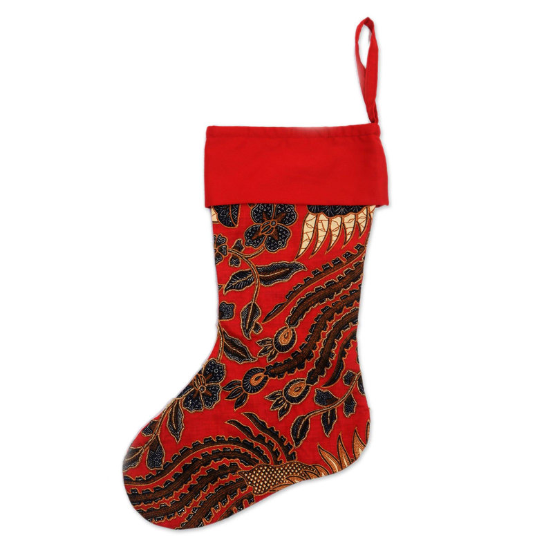 Chaussette de noël batik en coton batik