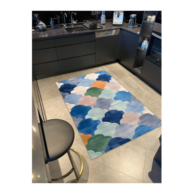 Tapis décoratif lavable à la machine multicolore Paris