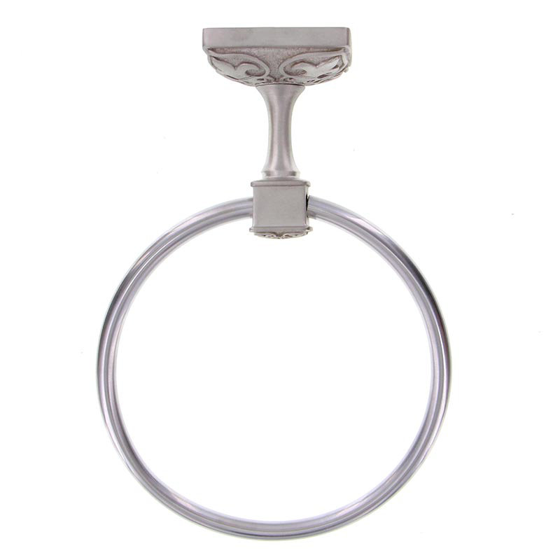 Fleur De Lis Towel Ring, Satin Nickel