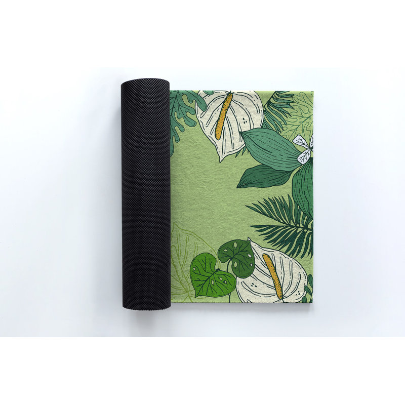 Non-Slip Floral Outdoor Doormat