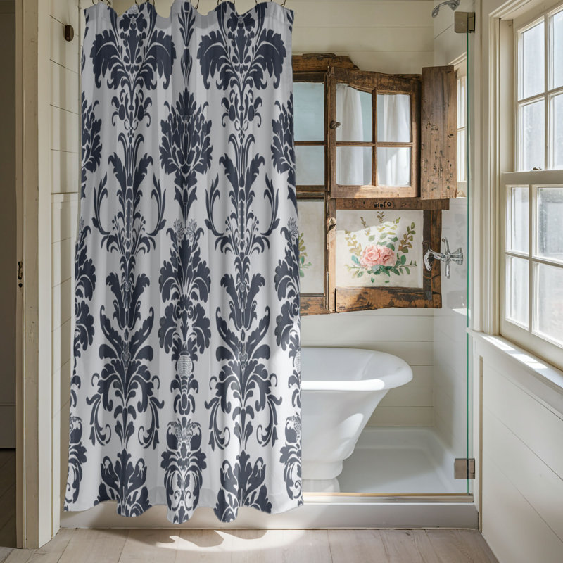 Classic Patterns - Rideau de douche standard 1 pièce, H 74 po x l 71 po