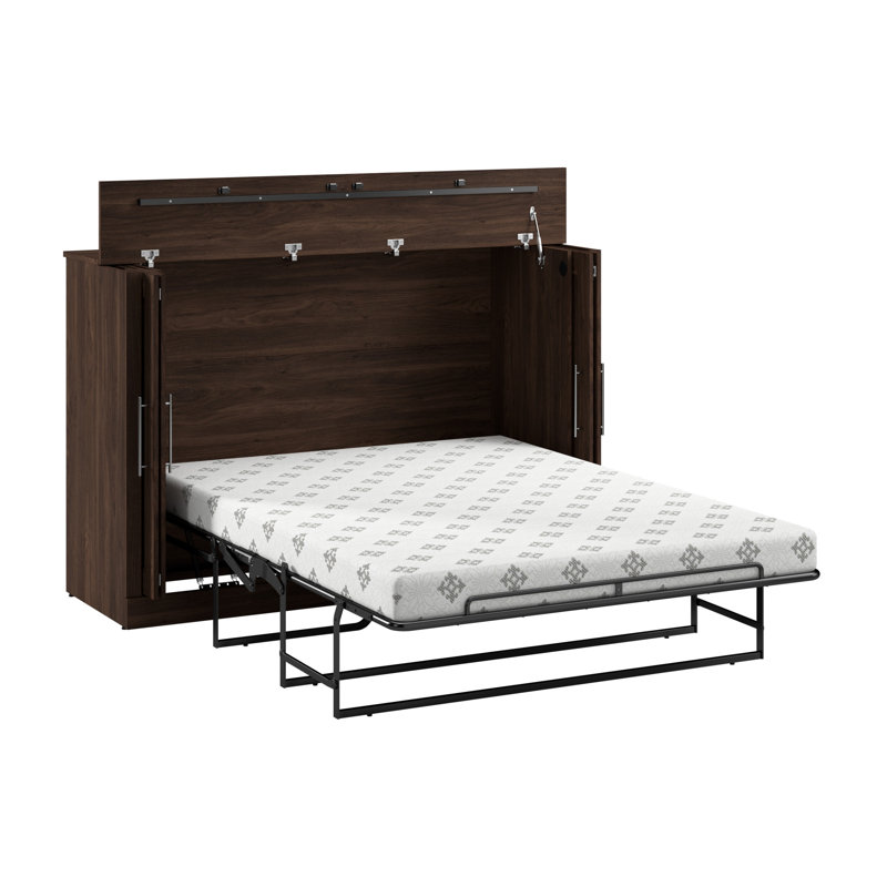 Armoire-lit avec matelas Arlex Murphy, Brun, Double