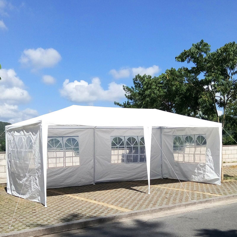 Auvent de mariage 10 pi x 20 pi avec 6 parois latérales amovibles et revêtement à l'épreuve de la tente