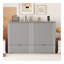 Lit escamotable double avec tiroir et un ensemble de prises et ports USB, structure à poulie, gris