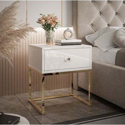 Alyxa 45cm W Steel Bedside Table