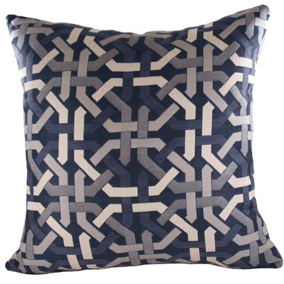 Geometric Cotton Blend Reversible Throw Pillow