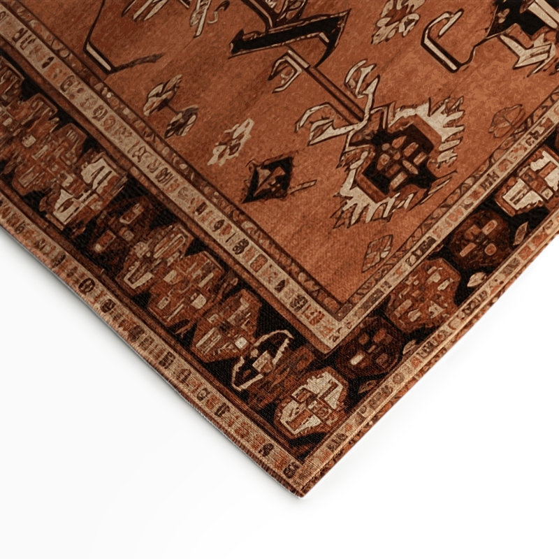 Tapis turc intérieur et extérieur brun, Rectangulaire 3 pi x 5 pi