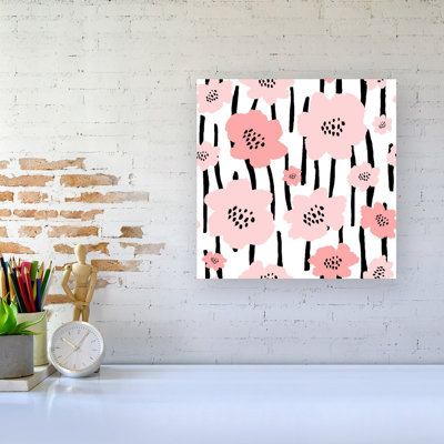 Pastel Pink Flowers - Wrapped Canvas Print