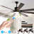 72" Walnut Led Ceiling Fan Light With 8 Wooden Blades, Remote Control, Adjustable Color Temperature For Living Room, Bedroom, Or Dining Room
