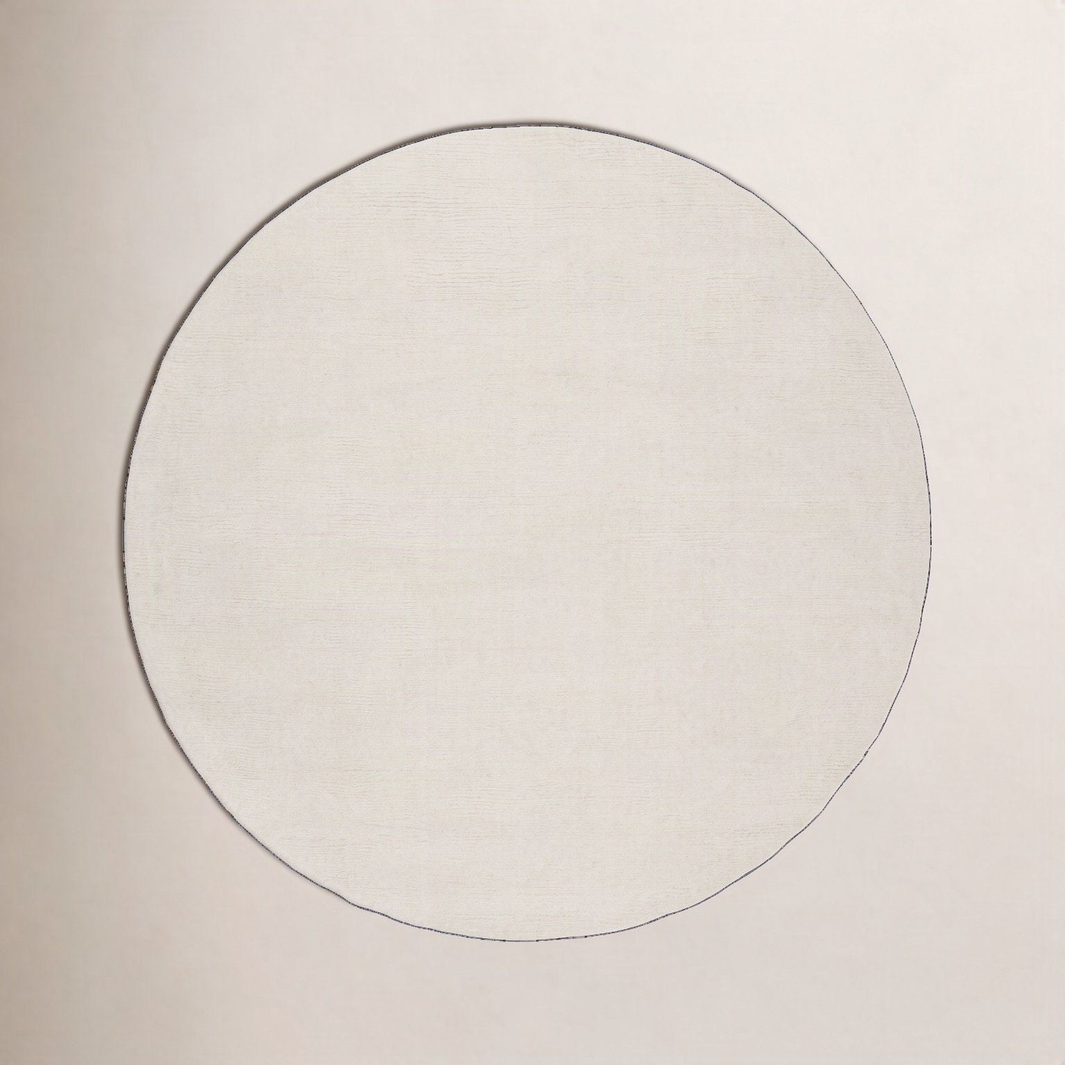 Crowe Light Beige Hand-Loomed Wool Rug, Round 9'9"