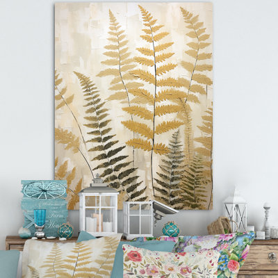 Reproduction d'art encadrée sur toile Golden Ferns Silent Gracefulness