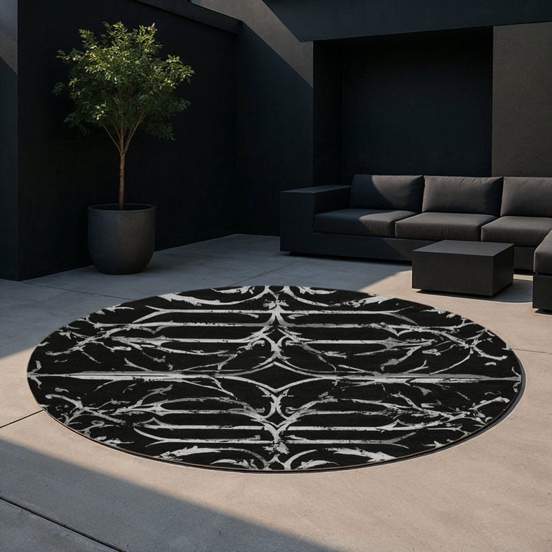 Mystic Whisper Indoor And Outdoor Area Rug, Round 5'