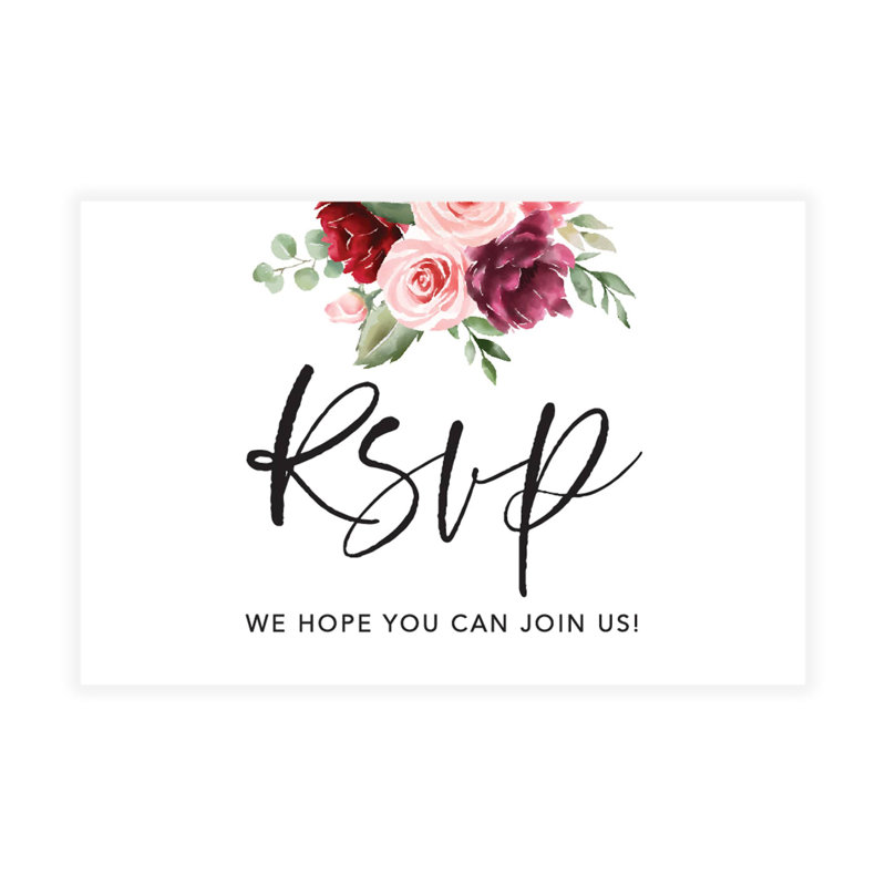 Cartes de réponse florales de mariage