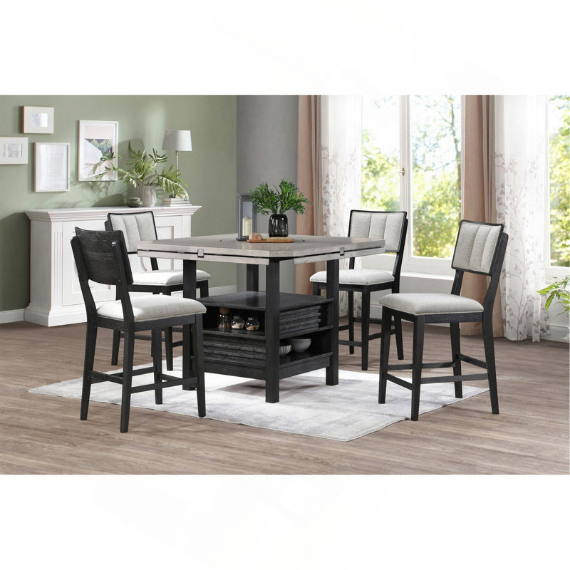 Mobilier de salle à manger 2 pièces noir / gris clair