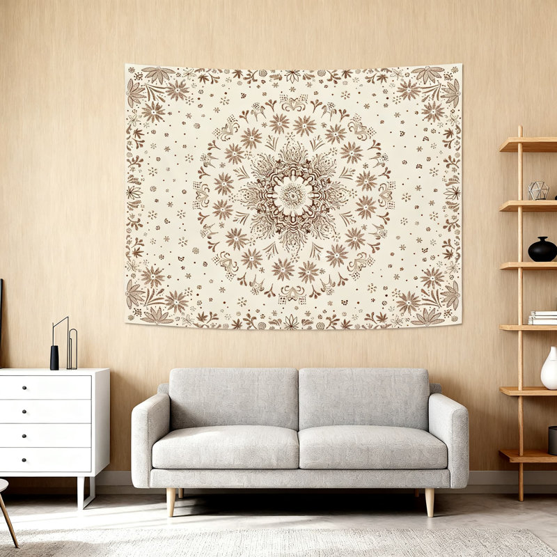 Tapisserie florale Mandala, H 36 po x l 48 po