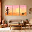 «Cactus Desert Sunset», ensemble de 3 reproductions d'art sur toile-1617584534