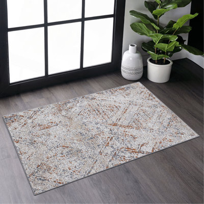 Collection 8X10 Beige /Geometric Non-Shedding Living Room Bedroom Dining Home Office Stylish And Stain Resistant Area Rug