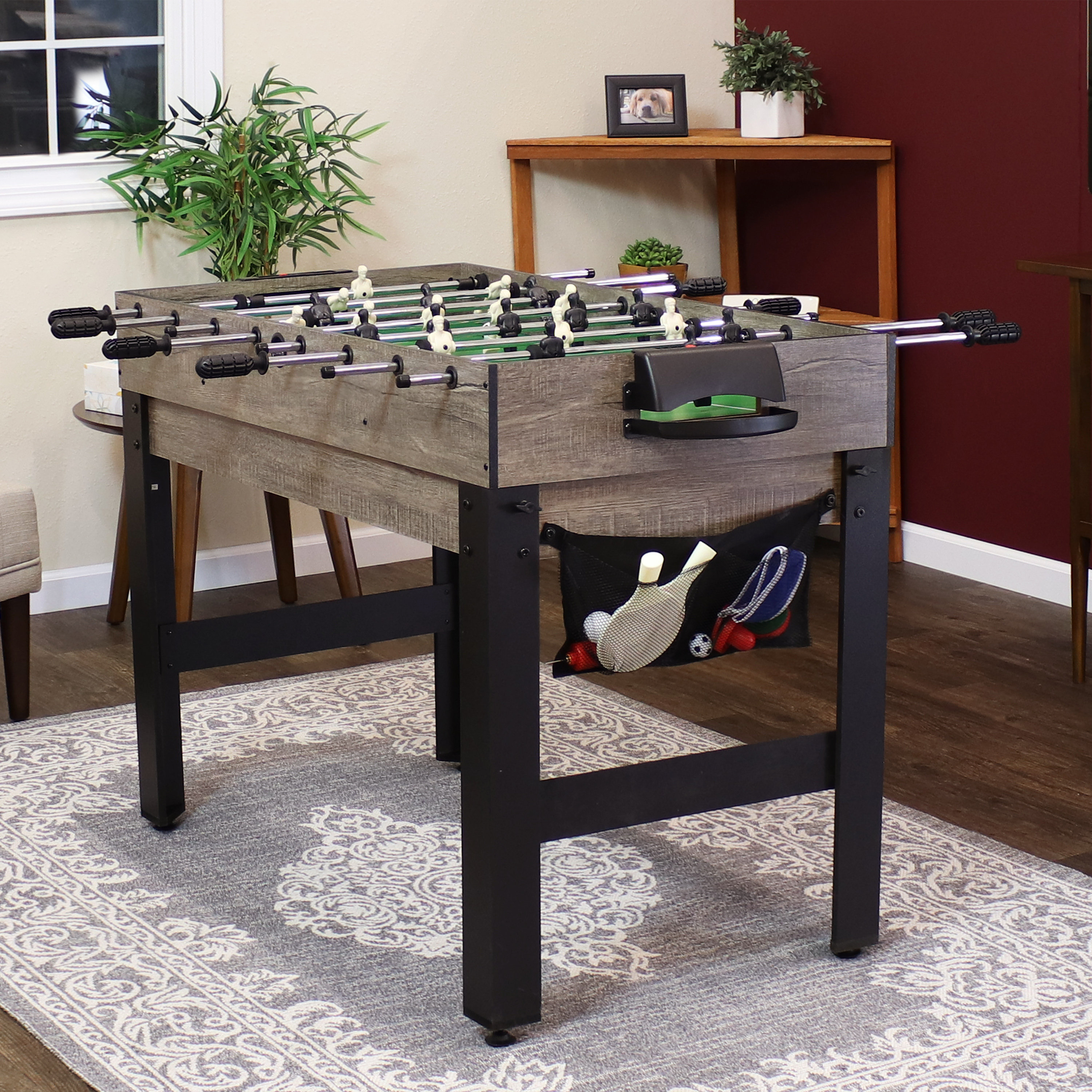 Sunnydaze Decor Versatile 5-in-1 Multi-Game Table with Billiards, Air  Hockey, Table Tennis, Foosball, and Basketball - Durable Construction,  Multiple Colors in the Multi-Game Tables department at