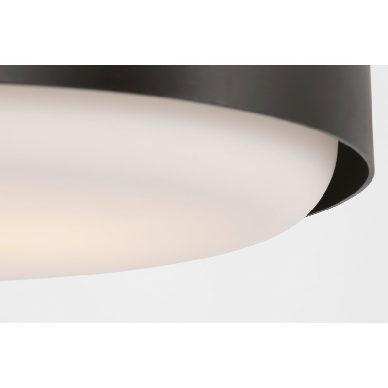 Richard June Transitional Aurelle Flush Mount Light, Aged Iron