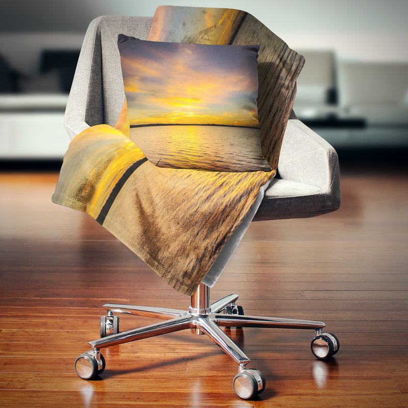 Coussin lombaire en mer de soleil, Carrée 18 po x 18 po