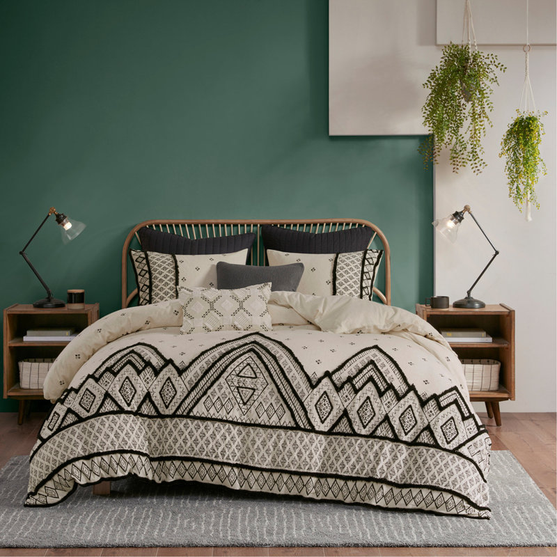 Ensemble de housse de couette en lin et coton pour lit double / grand 3 pièces