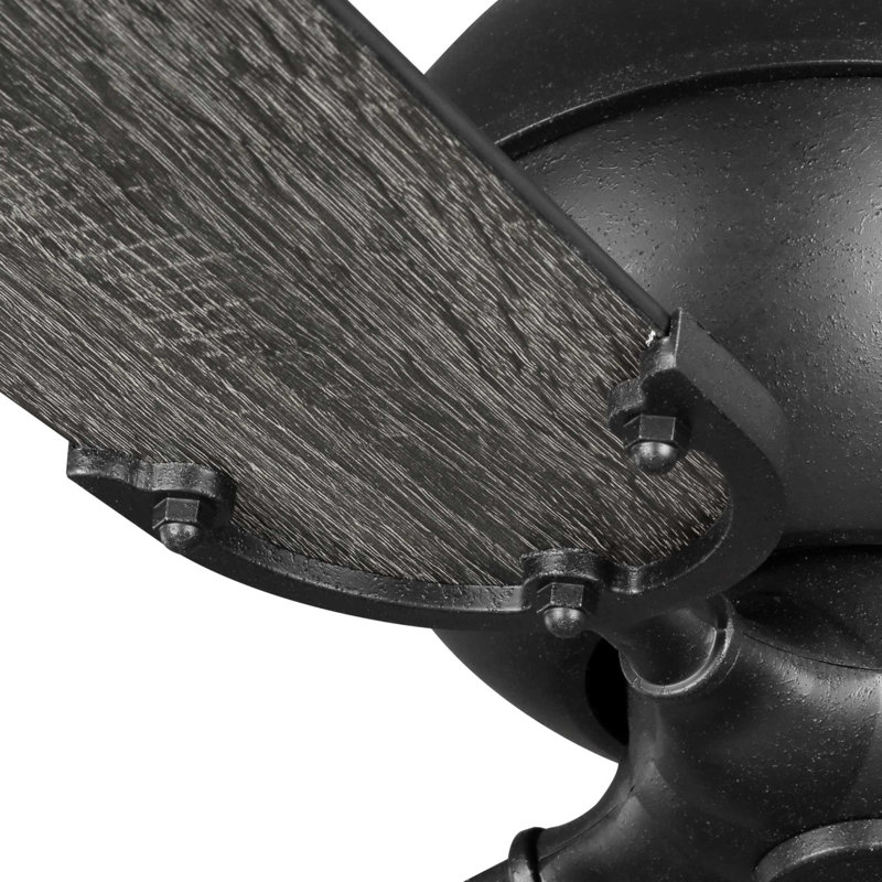 Ventilateur de plafond standard Royer 56"4 à pales avec télécommande, Noir avec pales grises