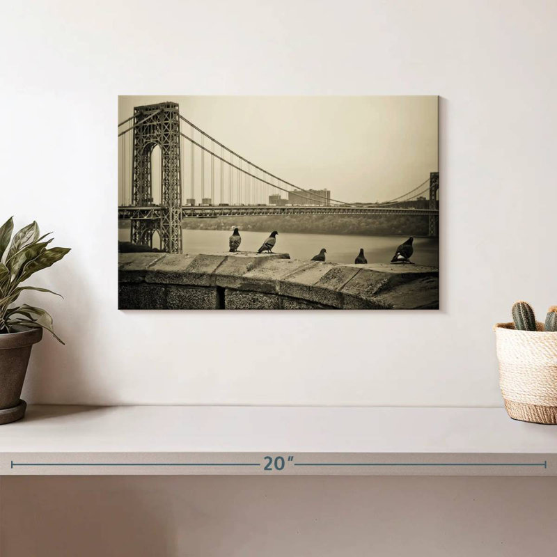 Lilie Pigeon Near Bridge, 8" H x 12" W