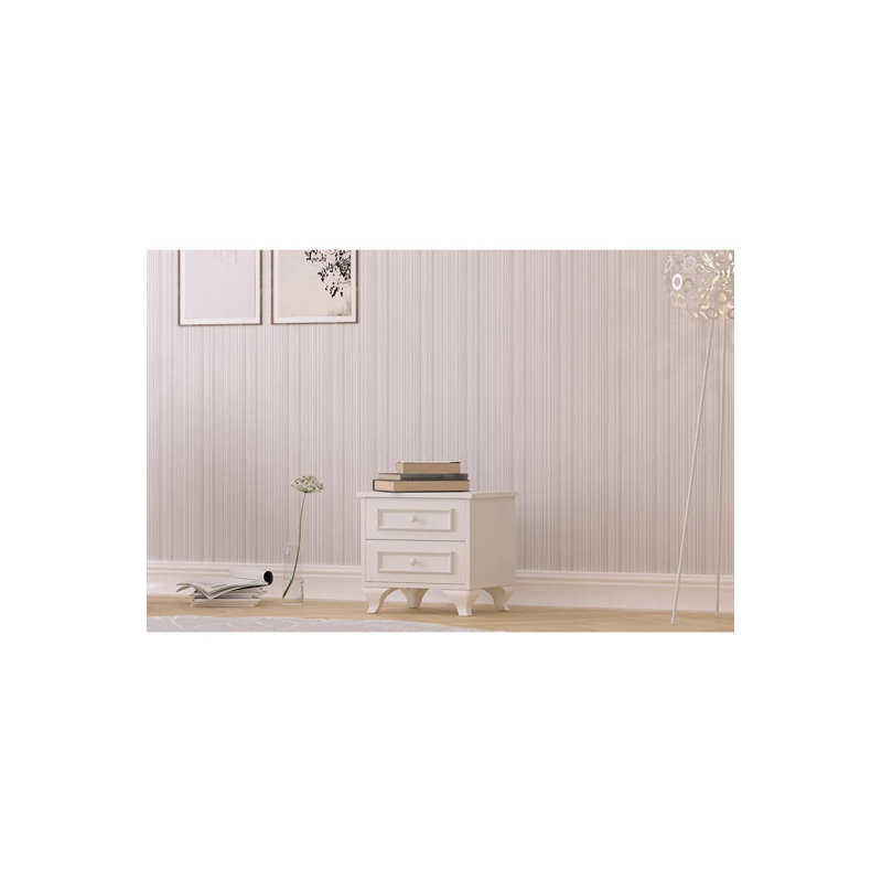 Elegant Nightstand, Matte White, 17.7 x 17.7 x 15.7 inches | 100% Melamine Coated E1 Quality Chipboard, Thickness: 0.6 inches | Easy Assembly with Minifix System | Perfect for Traditional Bedrooms & Living Spaces