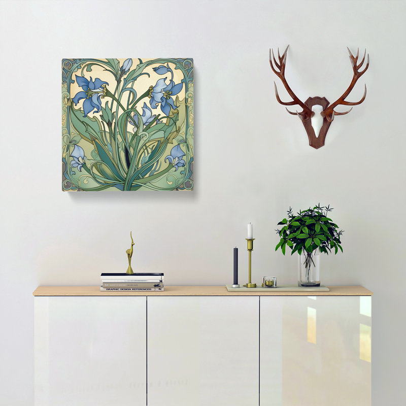 Bluebell Art Nouveau No.1 - No Frame Print, 35cm H x 35cm W x 3cm D