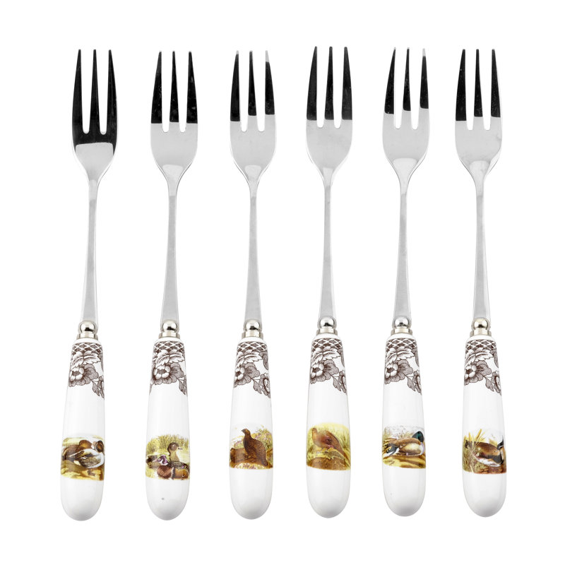 Spode Woodland Pastry Forks S/6 6"