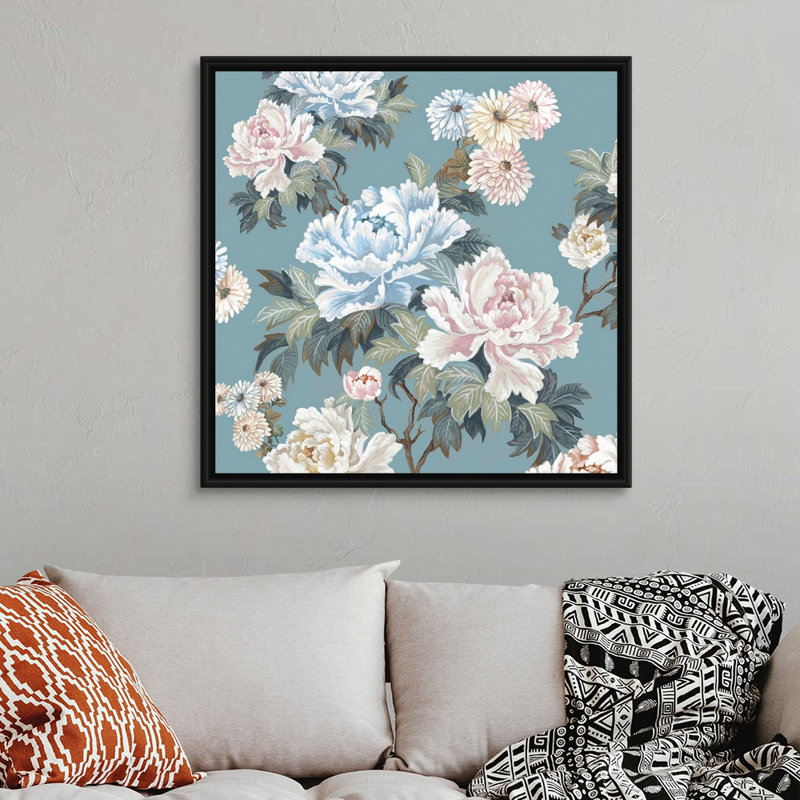 «Divine Garden I» par Eva Watts - reproduction d'art, Toile avec cadre noir, H 38 po x l 38 po x P 1,75 po