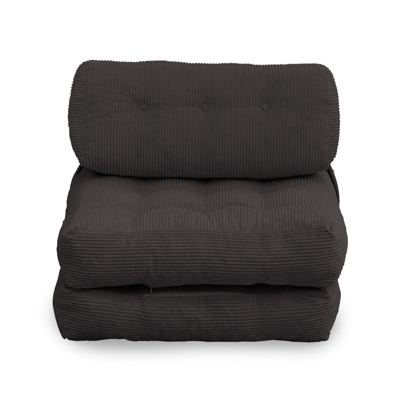 Boneless Folding Sofa Bed Convertible Sleeper Chair with Pillow, Portable Floor Couch for Small Spaces, Gray