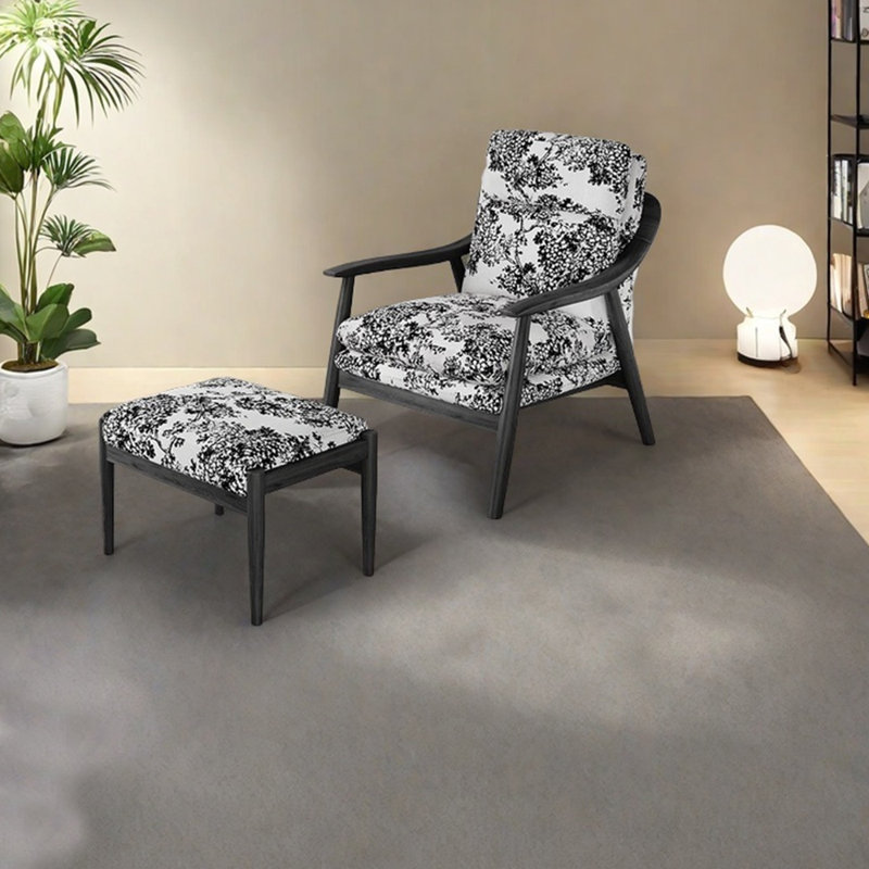 Fauteuil décontracté léger en coton et lin de style luxueux