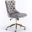 Fauteuil de bureau en velours avec base en métal A&A Furniture-339947772